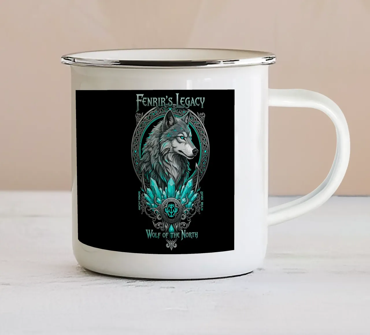 Eredità Fenrir - Loup Nord Cristal Ciano tazza in smalto da LM2KONE