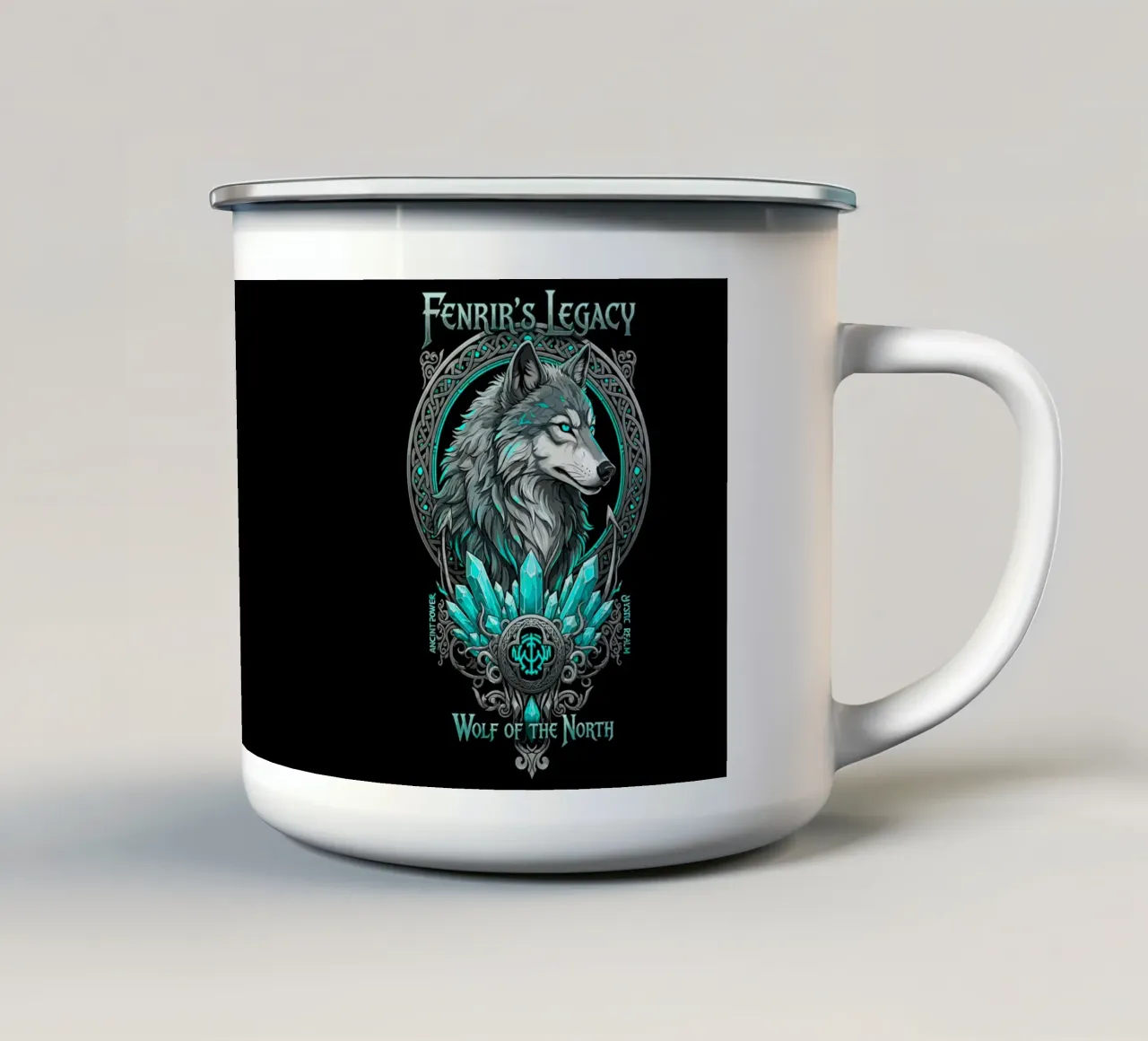 Eredità Fenrir - Loup Nord Cristal Ciano tazza in smalto da LM2KONE