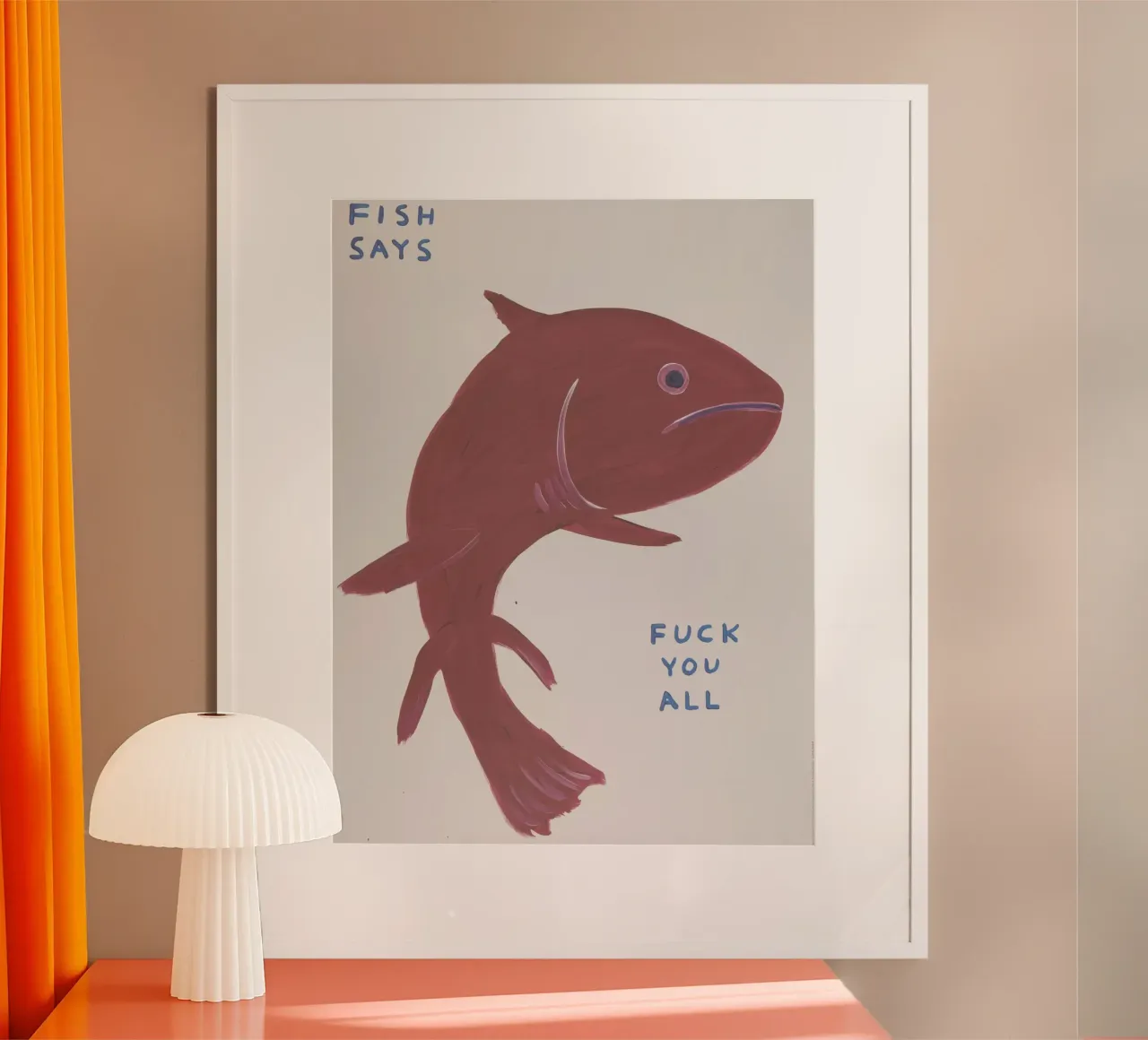 il pesce dice: "Fanculo a tutti". carta hahnemühle da Sandra
