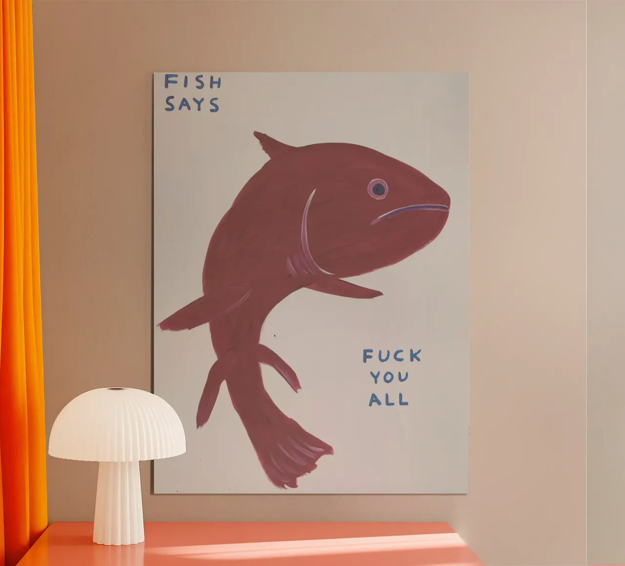 il pesce dice: "Fanculo a tutti". carta hahnemühle da Sandra