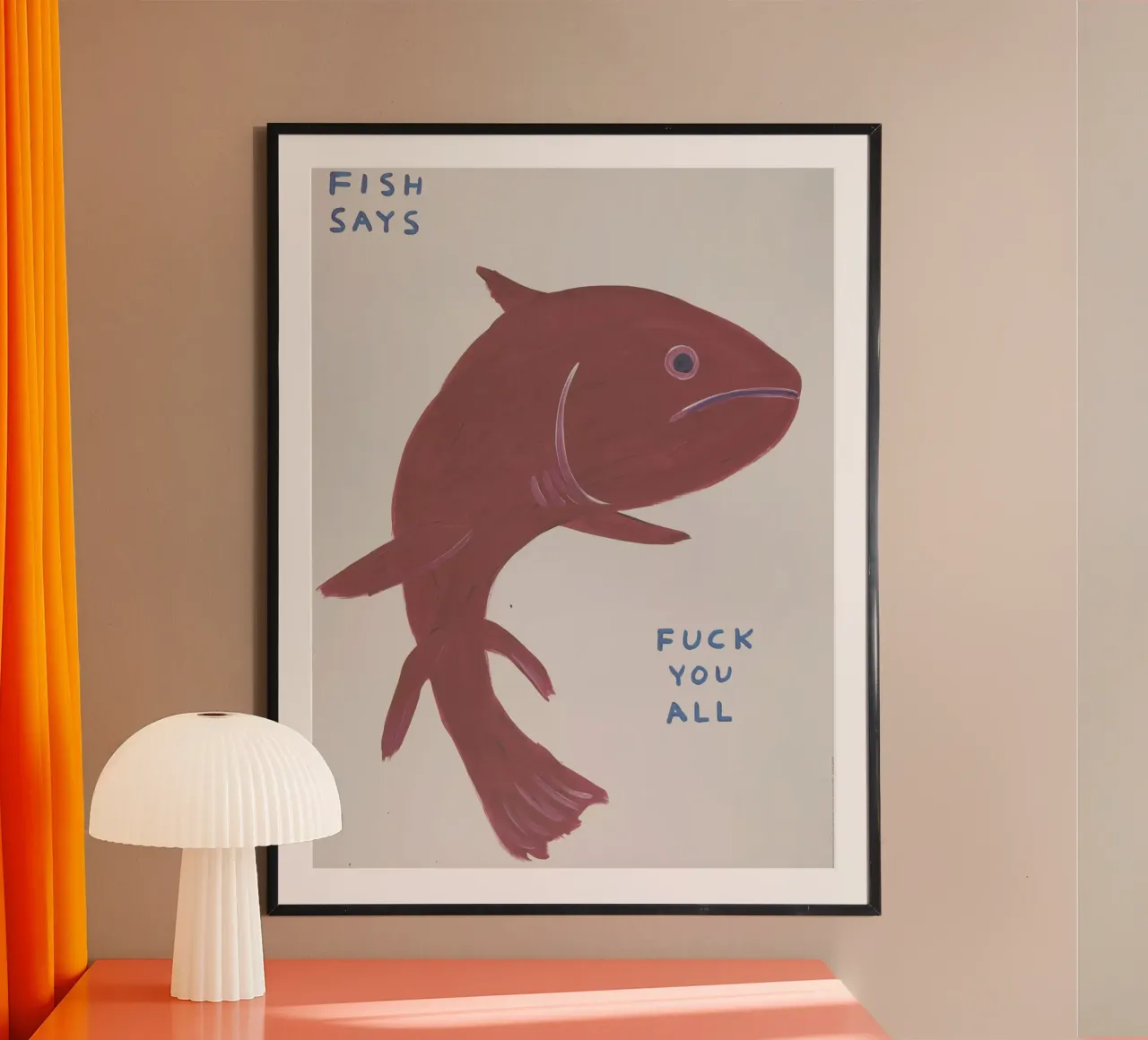 il pesce dice: "Fanculo a tutti". carta hahnemühle da Sandra