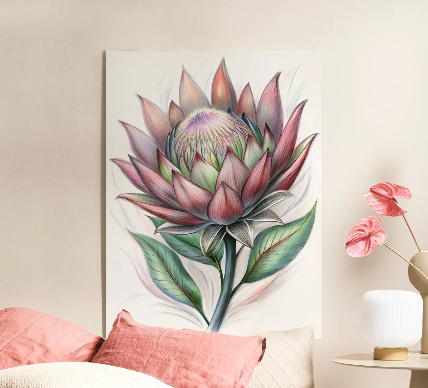 Regal Protea Blossom plexiglass da Artistic-shop
