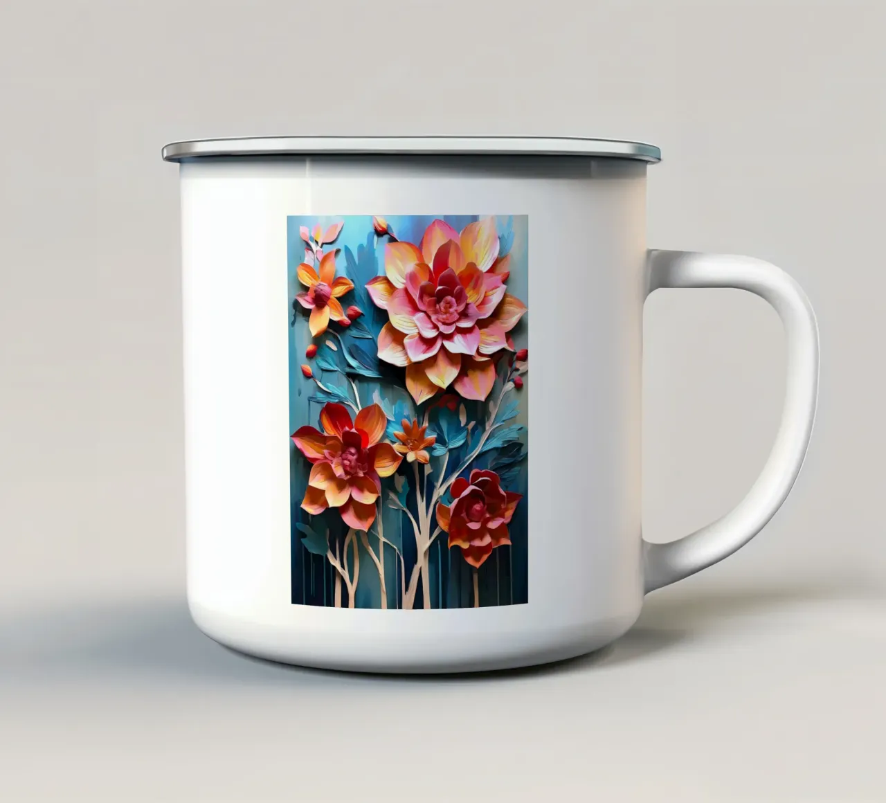 Arazzo floreale vibrante tazza in smalto da Artistic-shop