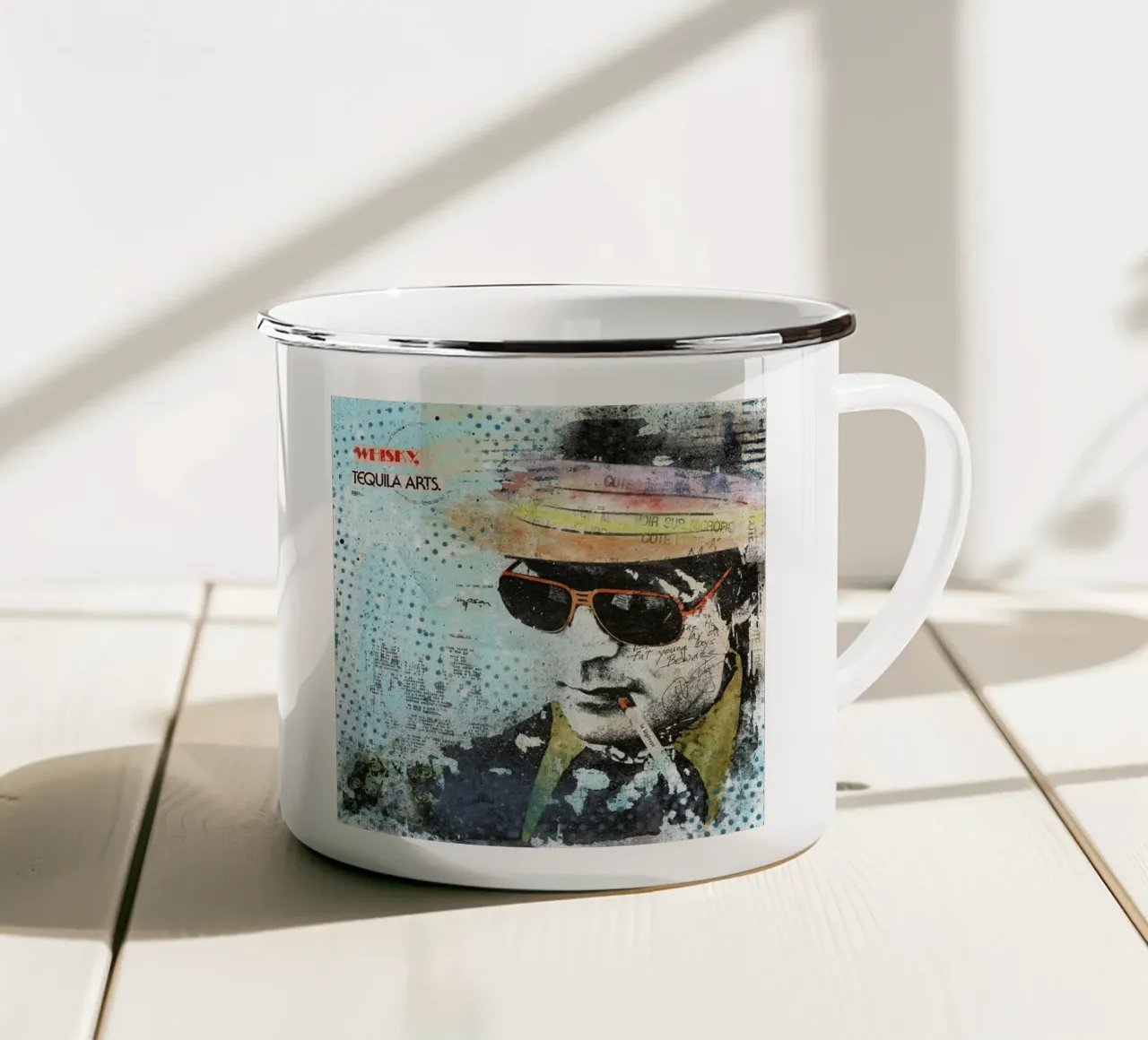 Hunter S Thompson tazza in smalto da Tameo