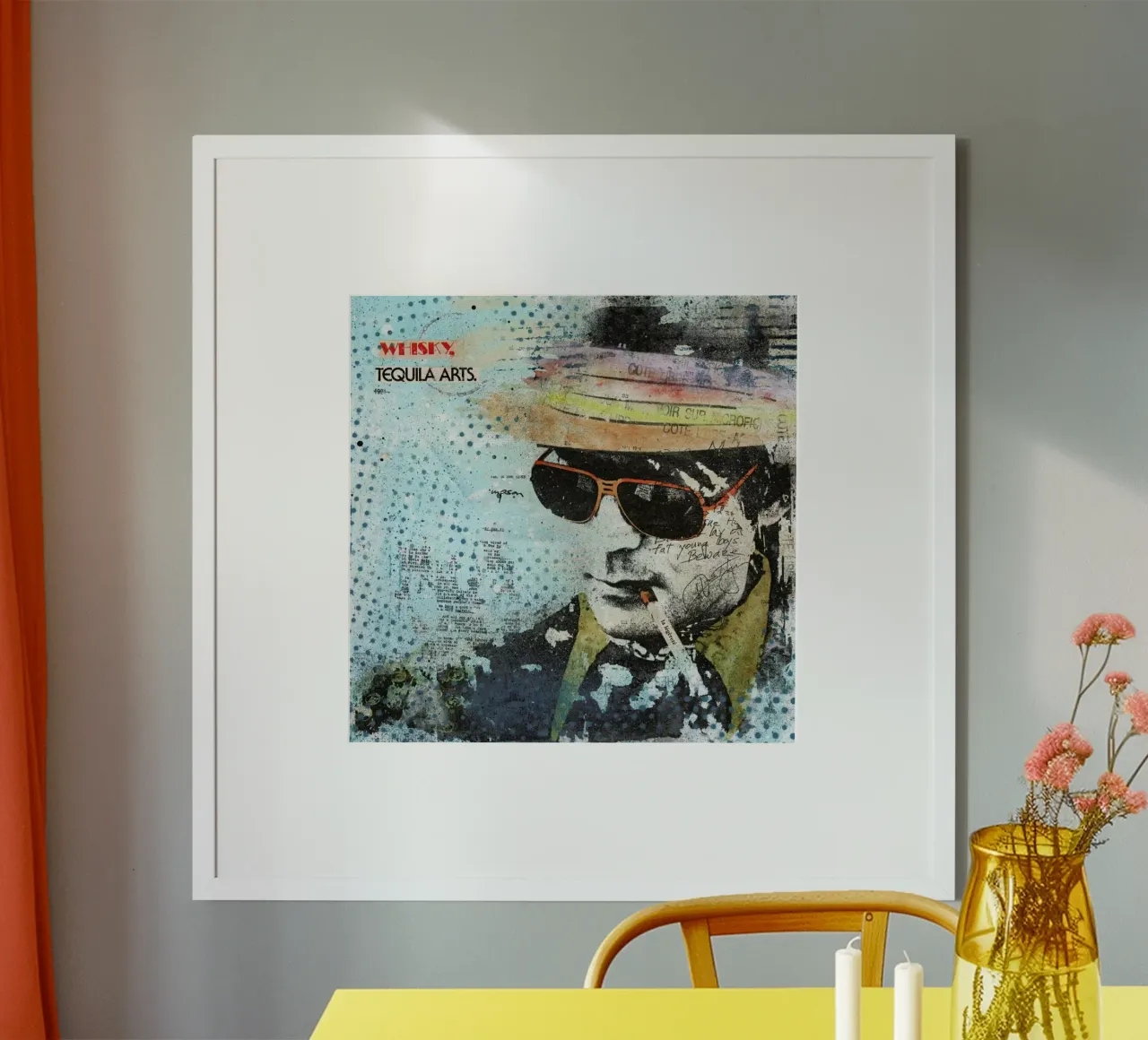 Hunter S Thompson poster con telaio in plastica da Tameo