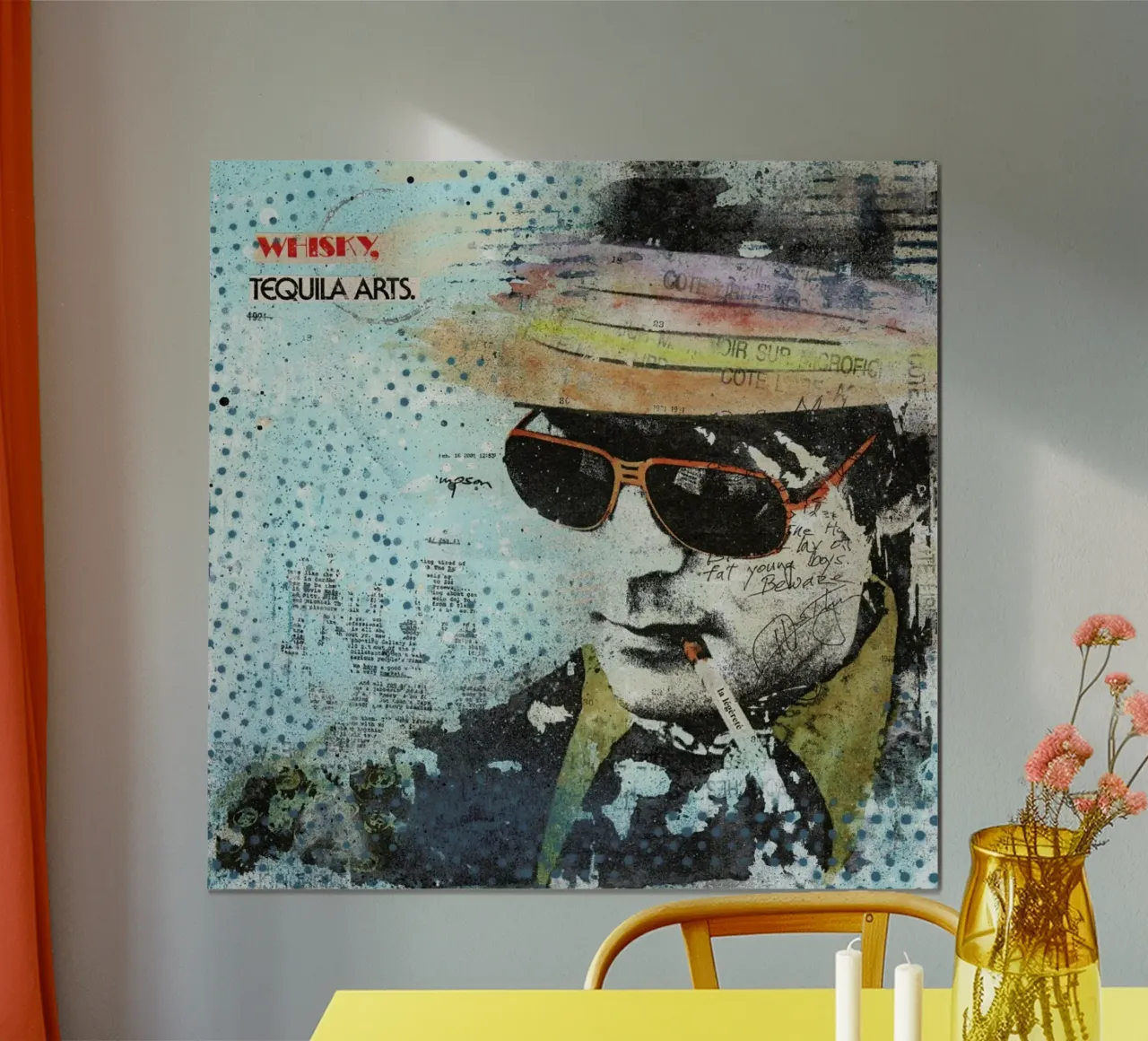 Hunter S Thompson poster con telaio in plastica da Tameo