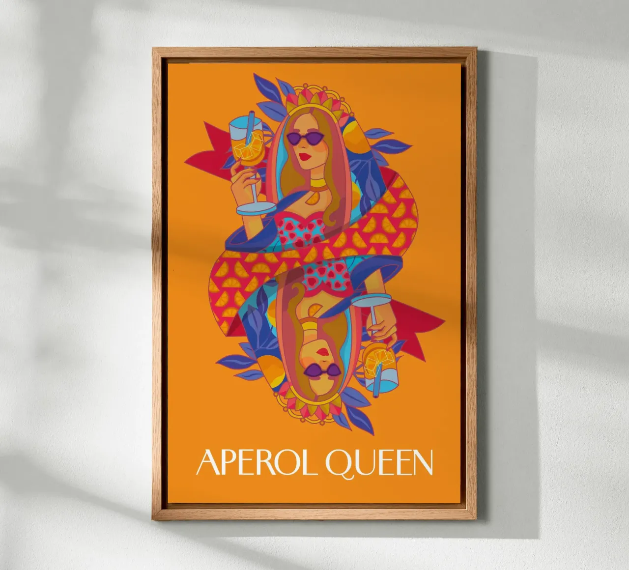 Poster Aperol Queen tela con Cornice a cassetta da Ana Paniagua Design
