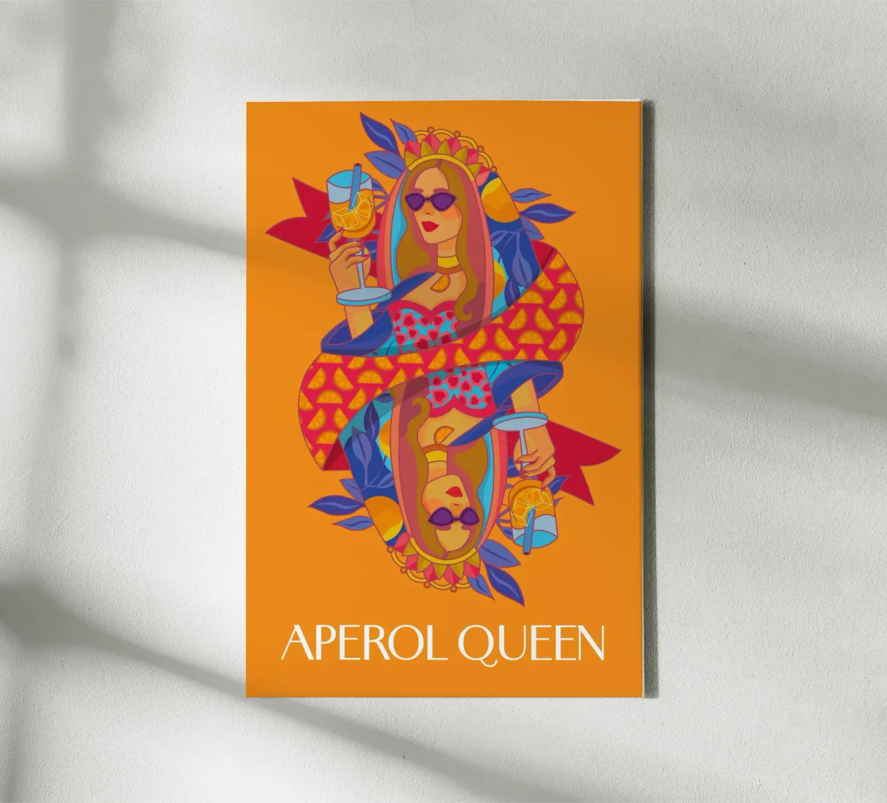 Poster Aperol Queen tela con Cornice a cassetta da Ana Paniagua Design