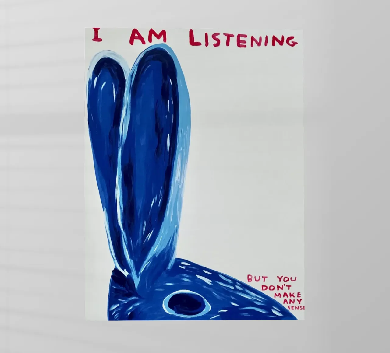shrigley ti ascolto pellicola backlit da Sandra