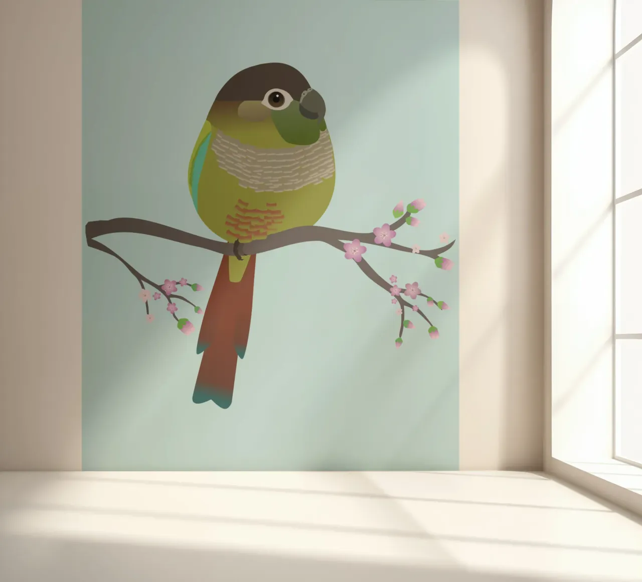 Conure à joues vertes en forme d'œuf papier peint photo de BwiseLizzy