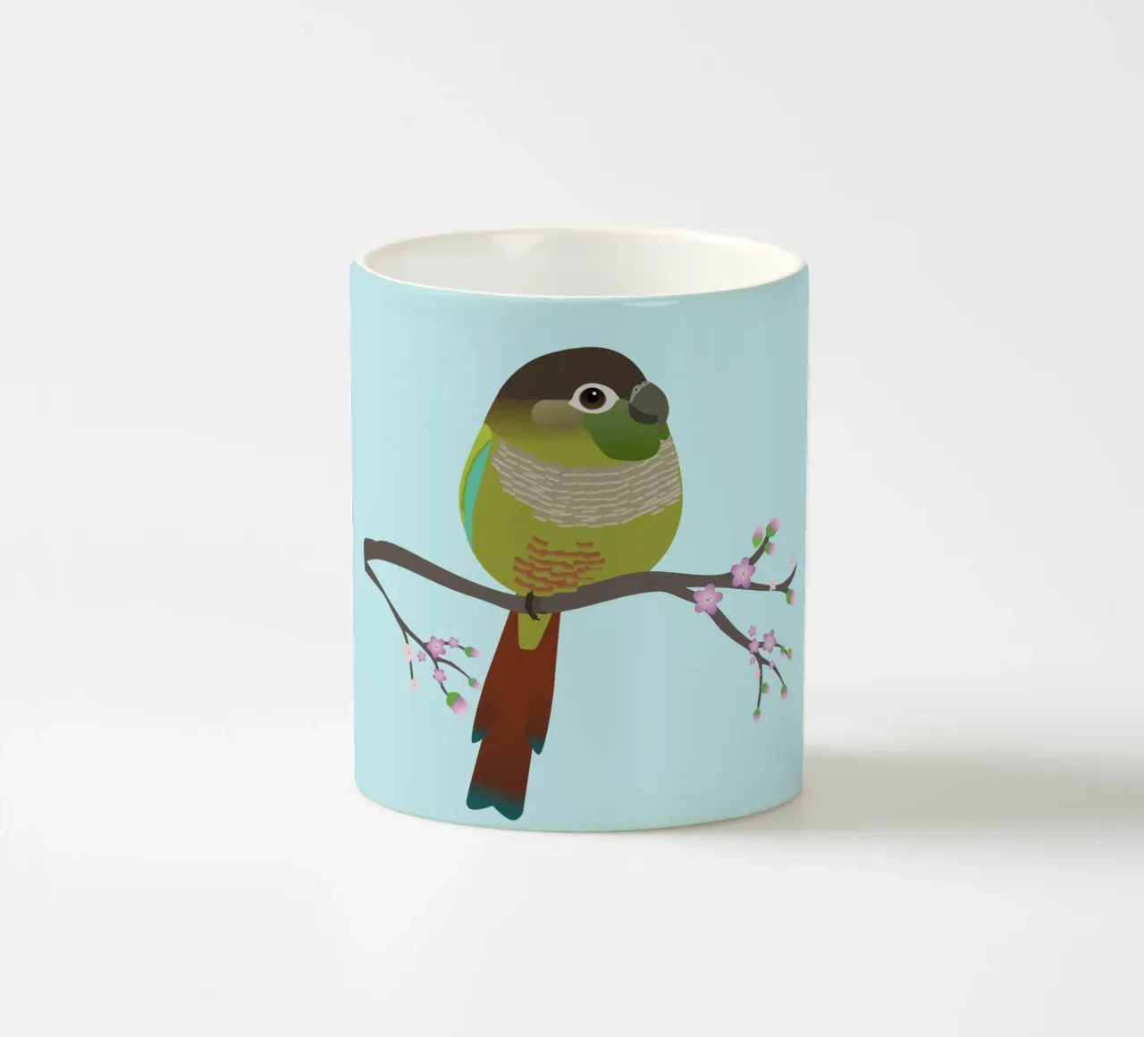 Schattige eivormige groenwang conure keramische mok van BwiseLizzy