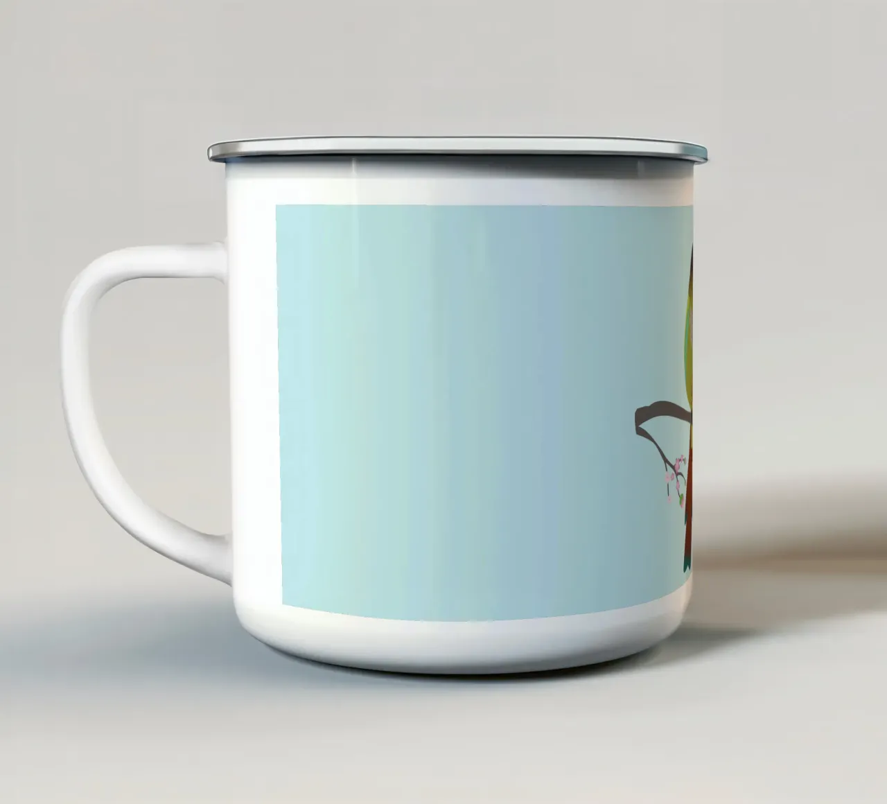 Simpatico conuro dalle guance verdi a forma di uovo tazza in smalto da BwiseLizzy