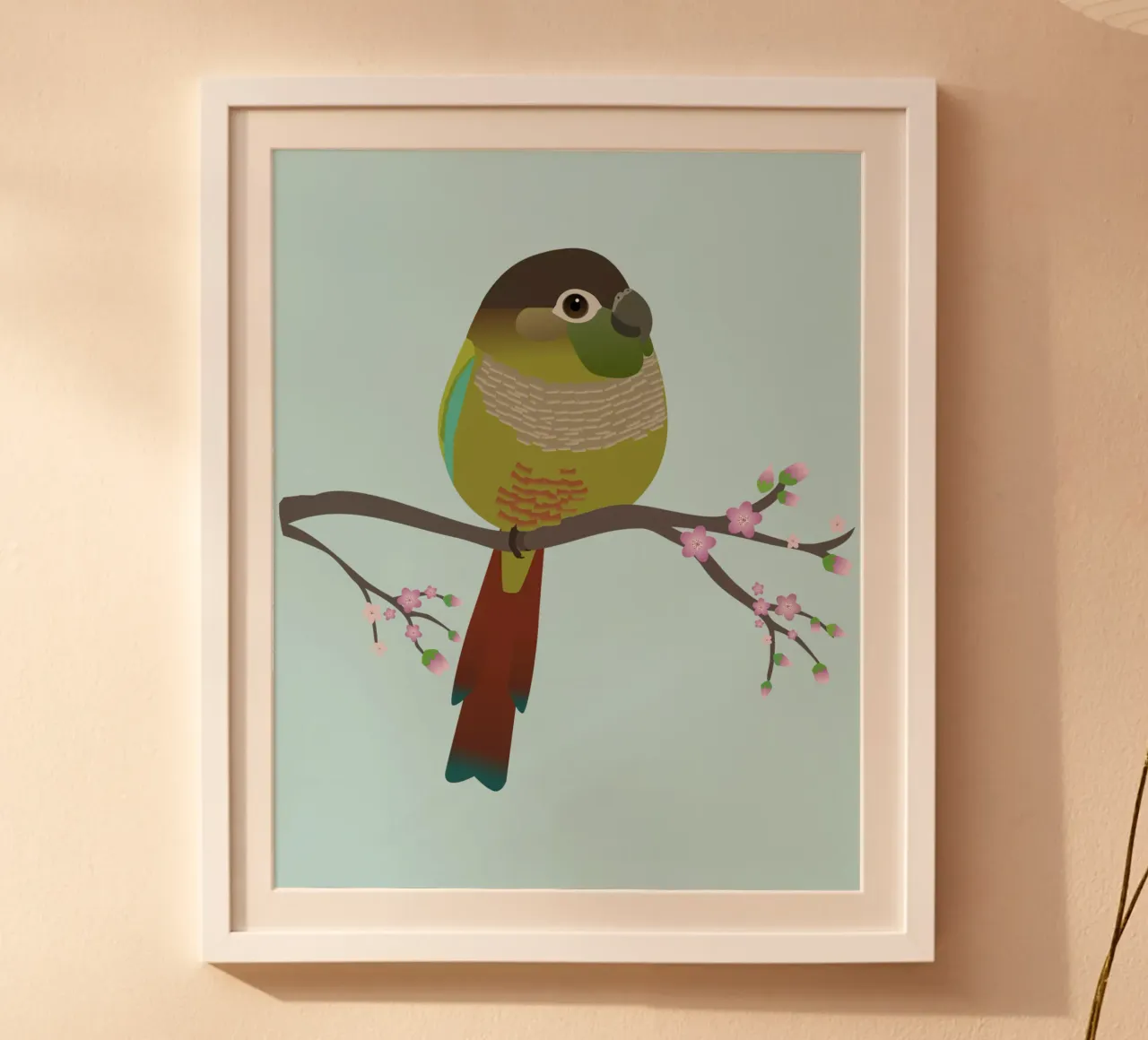 Conure à joues vertes en forme d'œuf hahnemühle de BwiseLizzy