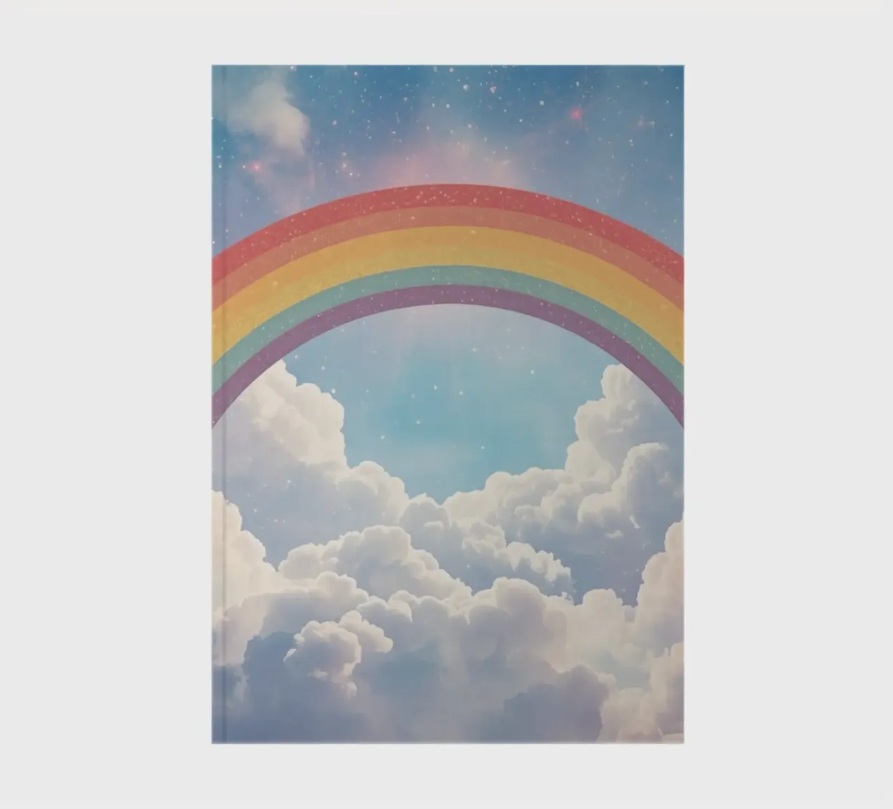 Dreams Rainbow over Clouds in Starry Sky notebook by DesignDoodle