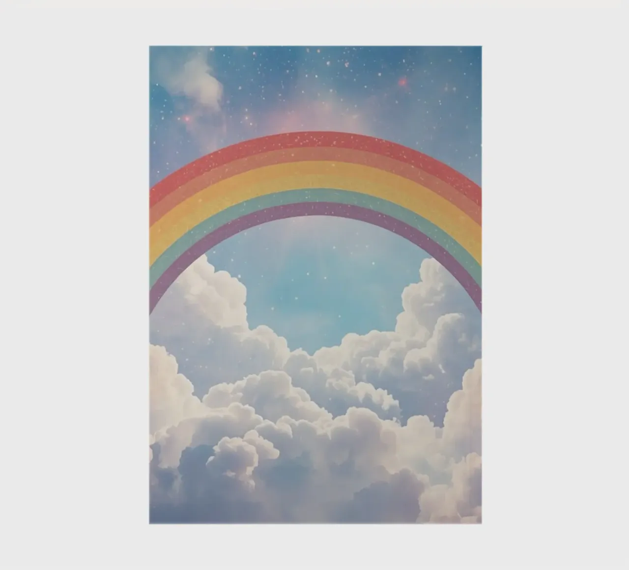 Dreams Rainbow over Clouds in Starry Sky notebook by DesignDoodle