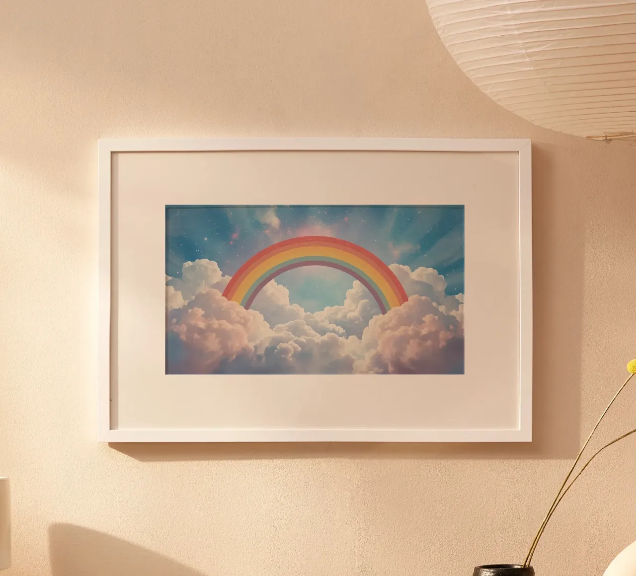 Dreams Rainbow over Clouds in Starry Sky hahnemühle by DesignDoodle