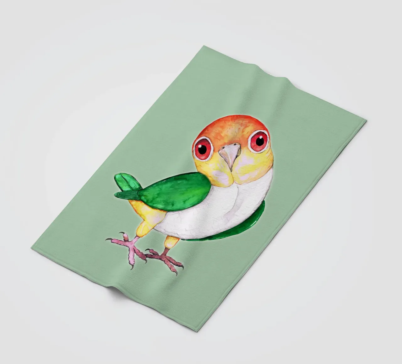 White bellied caique fleece blanket by BwiseLizzy