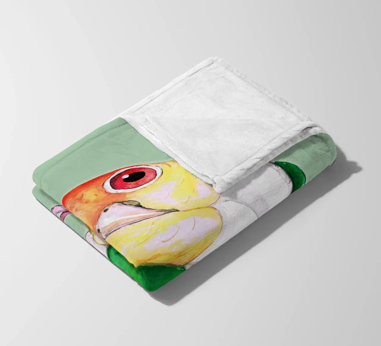 White bellied caique fleece blanket by BwiseLizzy