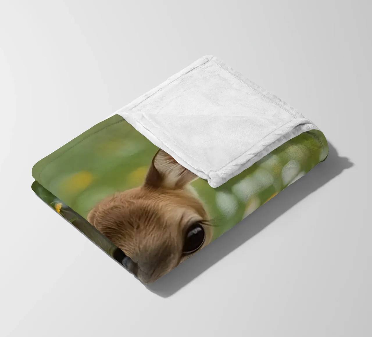Un cerbiatto simpatico in un campo di fiori selvatici coperta in pile da DesignDoodle