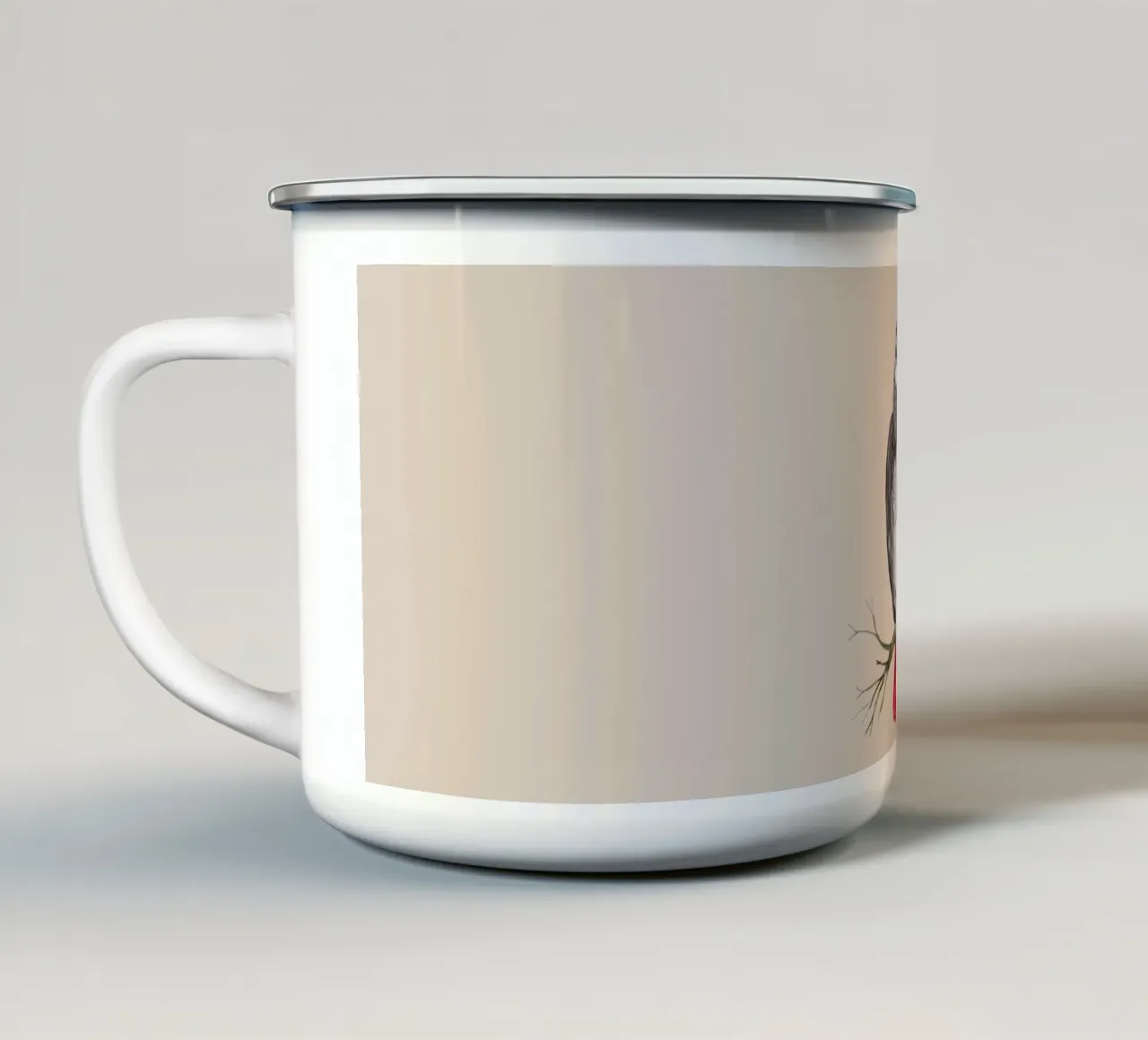 Pappagallo grigio africano acquerello tazza in smalto da BwiseLizzy