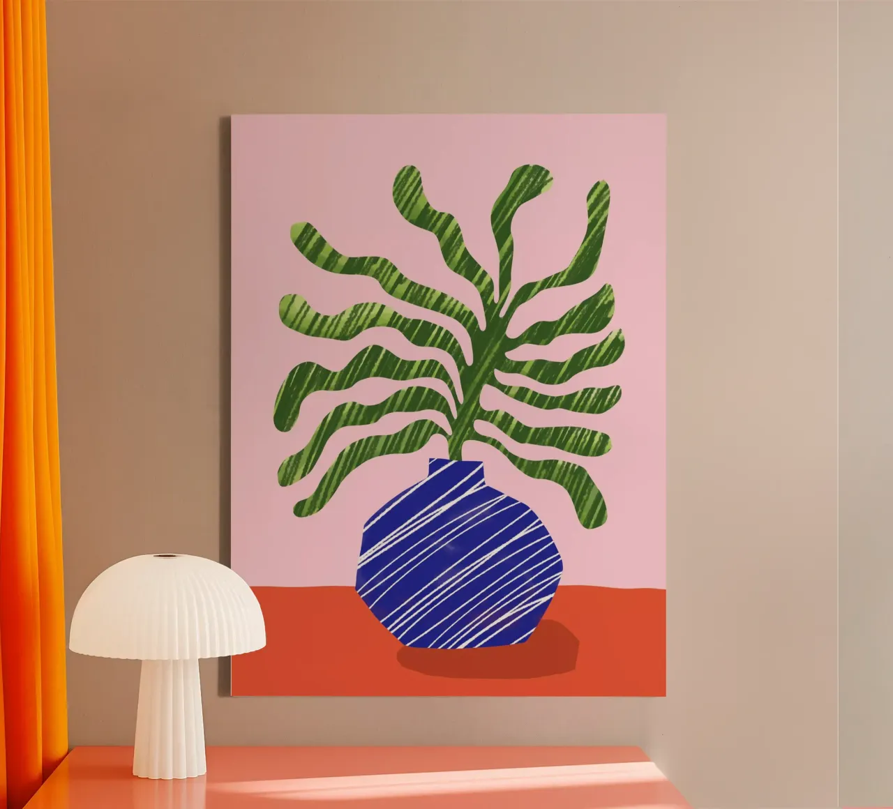 Pianta e vaso Matisse tela con Cornice a cassetta da Kim Hubball Studio