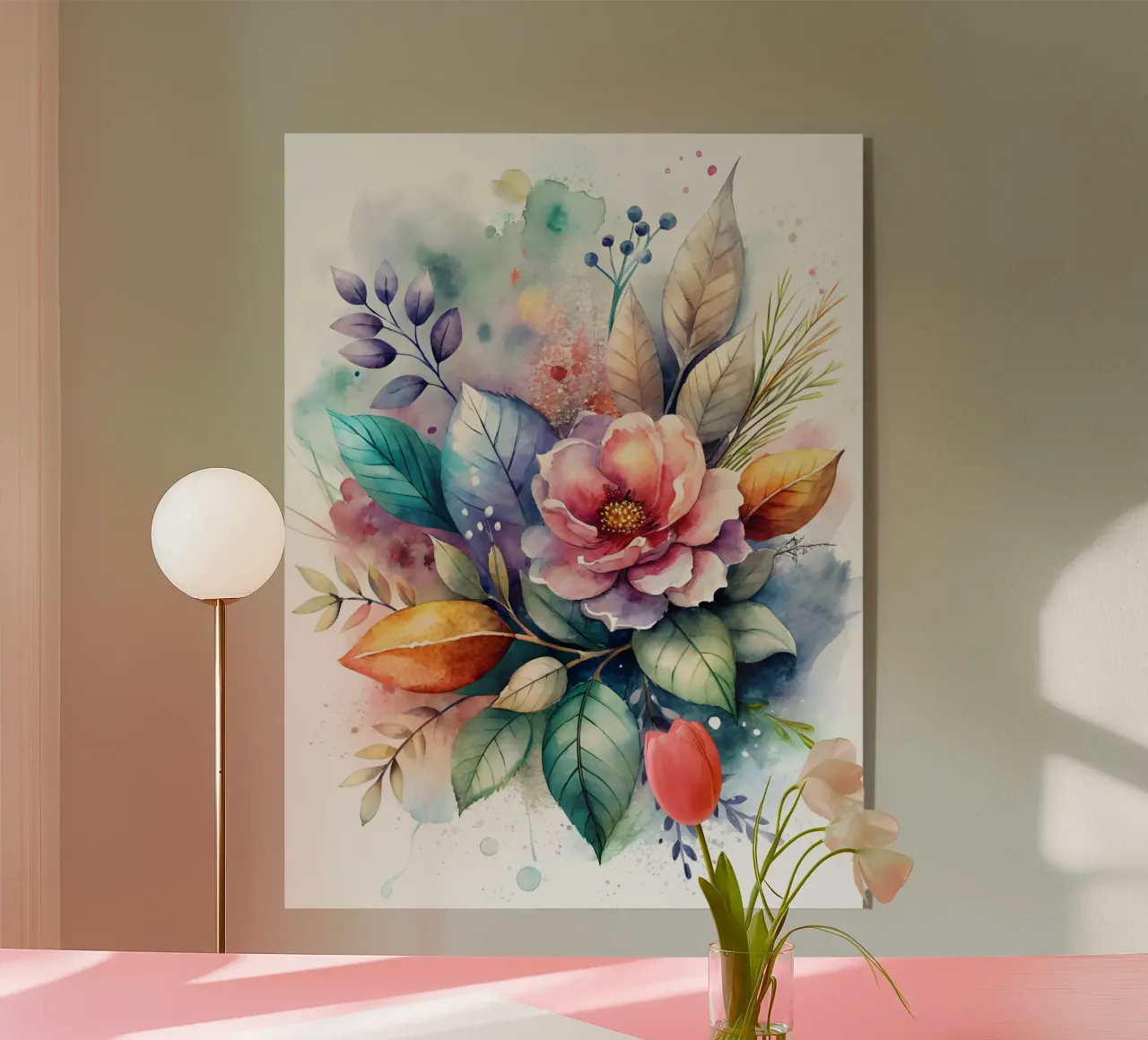 Levendige aquarelbloemen acryl van Artistic-shop