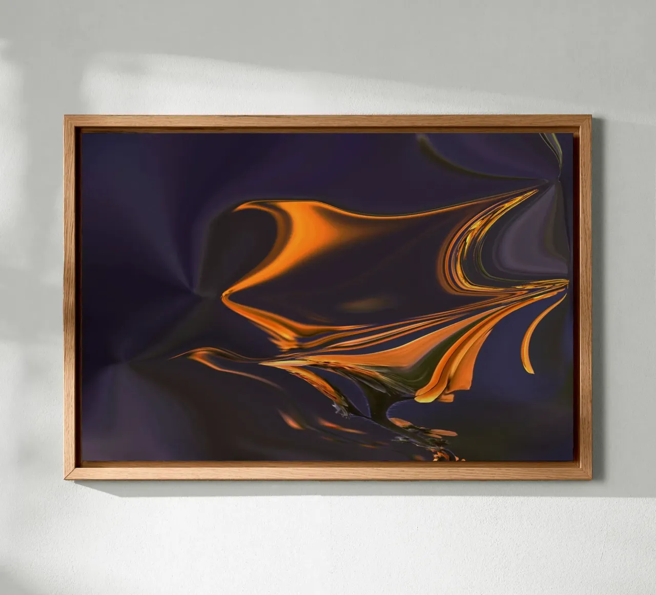Motivo astratto in arancione, blu e viola. tela con Cornice a cassetta da Something for you
