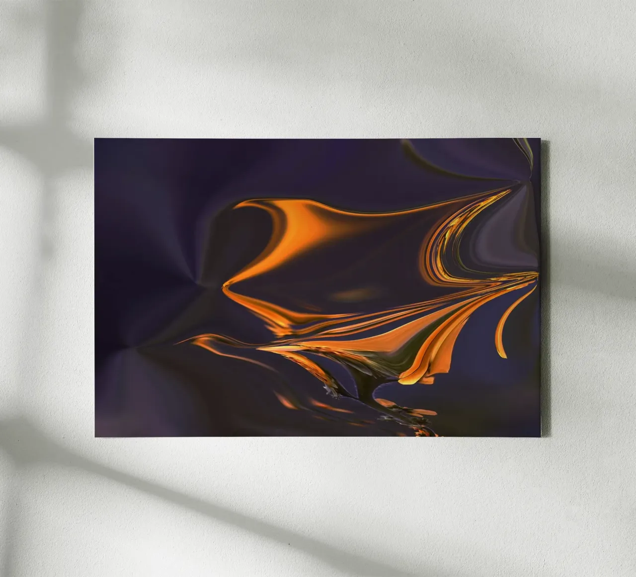 Motivo astratto in arancione, blu e viola. tela con Cornice a cassetta da Something for you