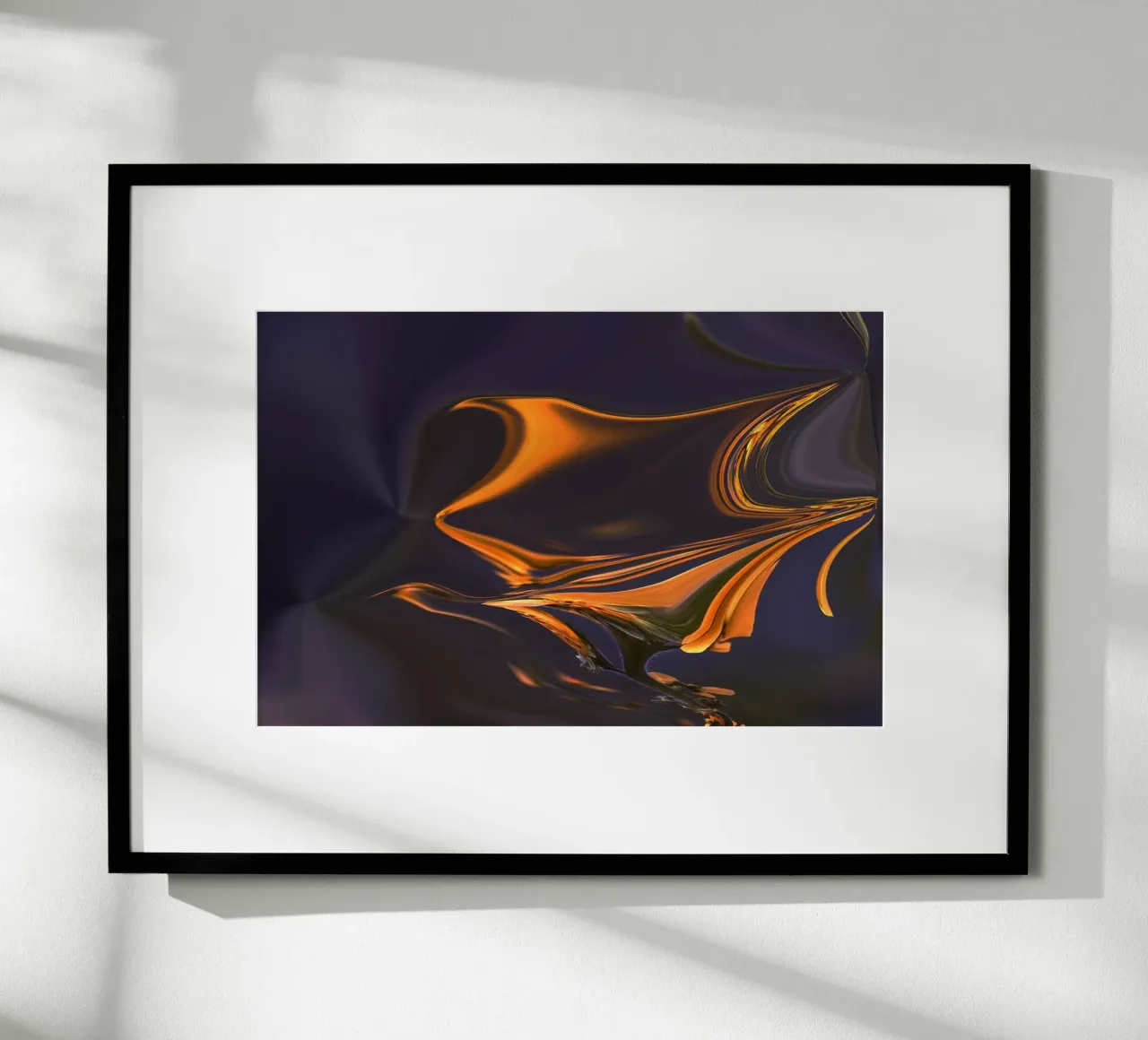 Motivo astratto in arancione, blu e viola. poster con telaio in alluminio da Something for you