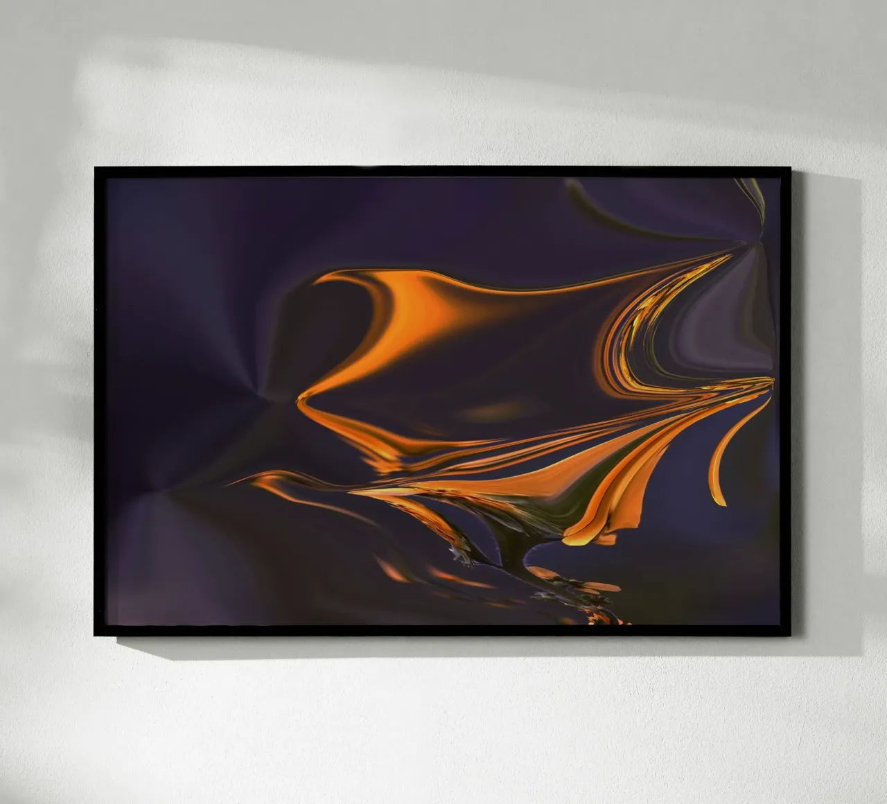 Motivo astratto in arancione, blu e viola. poster con telaio in alluminio da Something for you