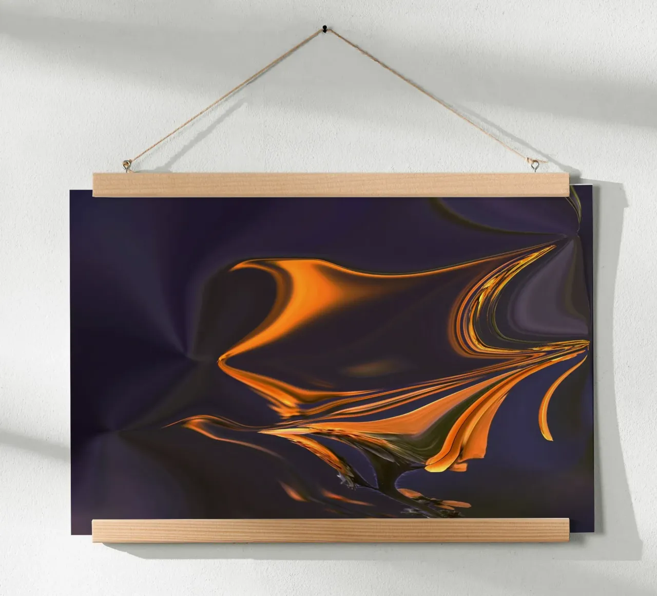 Motivo astratto in arancione, blu e viola. poster con telaio in alluminio da Something for you