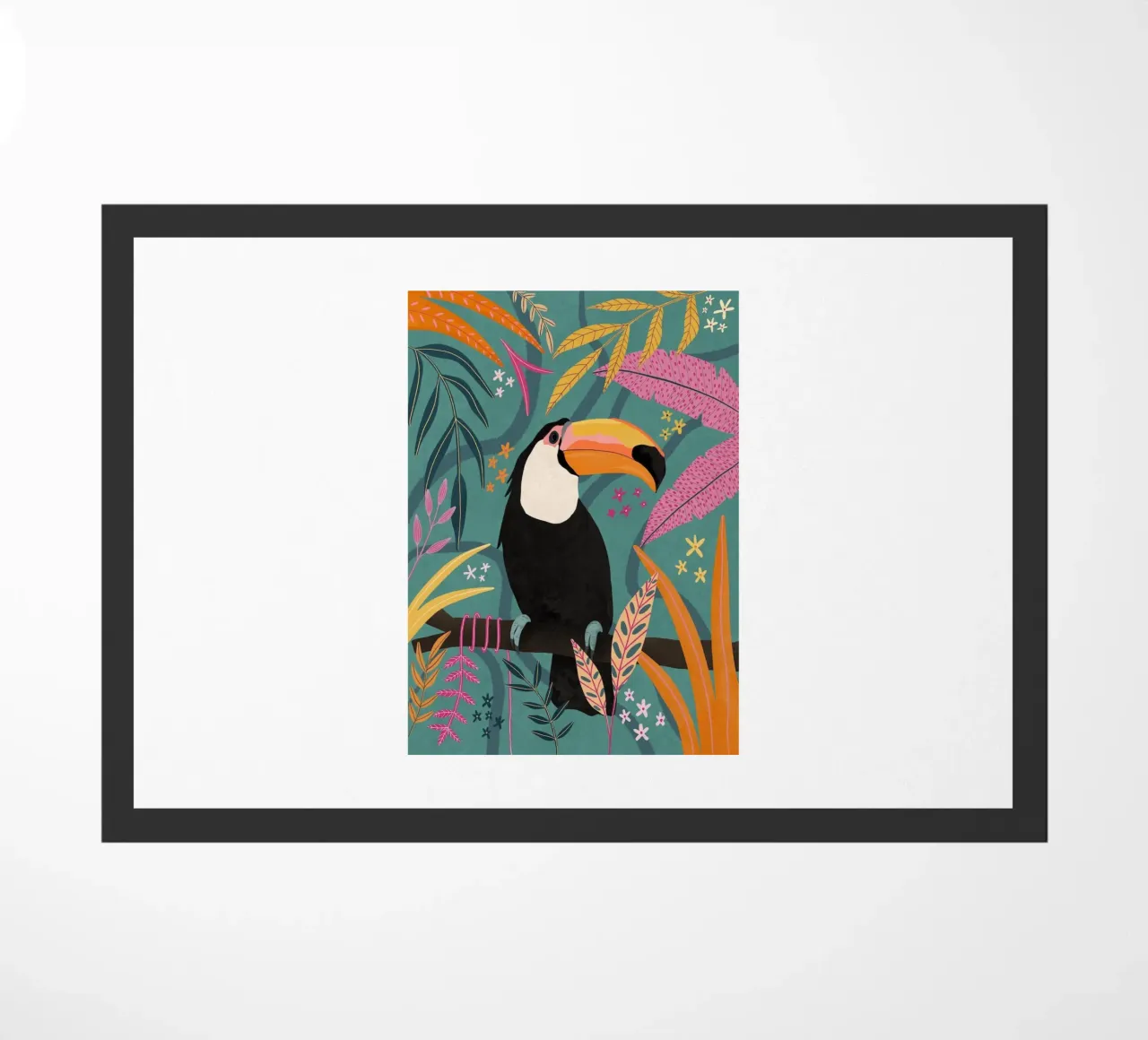 Uccello tucano foresta tropicale zerbino da igoshartwrks