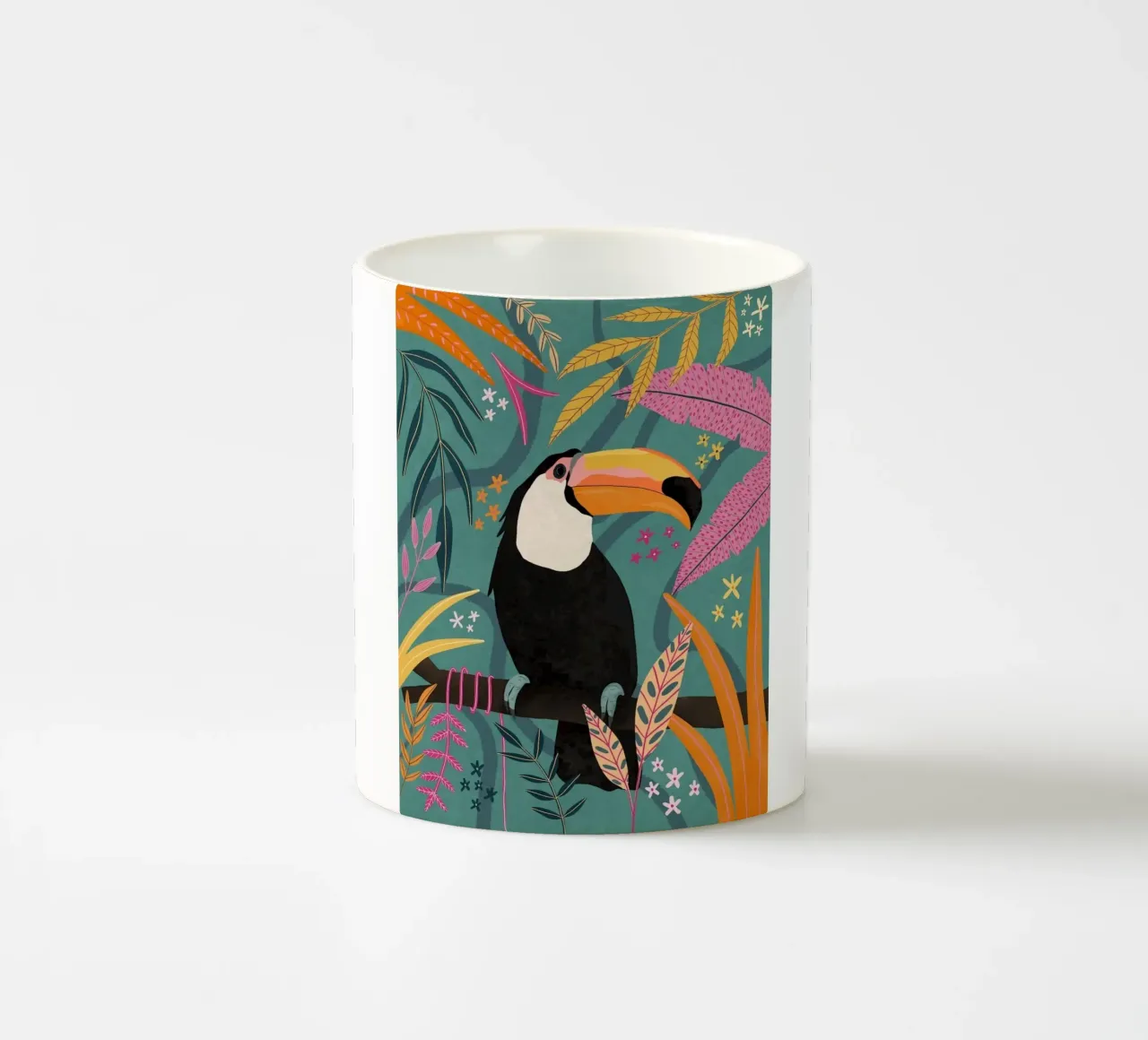 Uccello tucano foresta tropicale tazza in ceramica da igoshartwrks