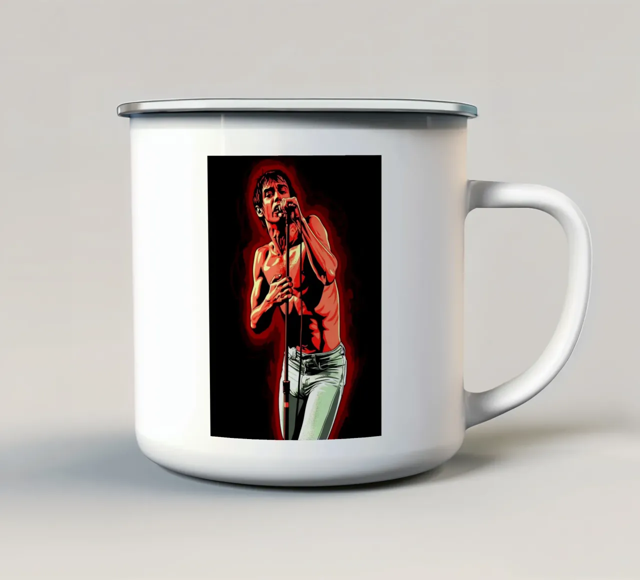 Iggy Pop da giovane tazza in smalto da Lembayung art