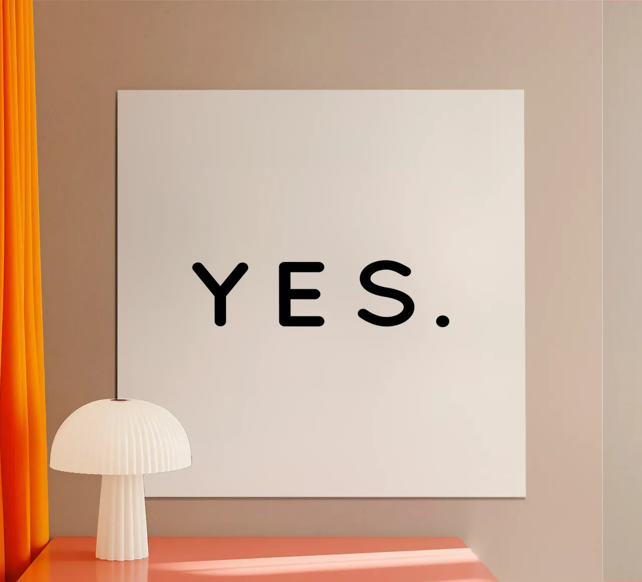 Yes | Minimal Motivational Motto poster con telaio in legno da sabidussi