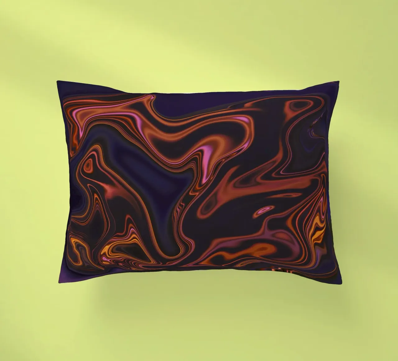Abstract dynamic pattern in orange, pink, blue and purple decorative cushion by Something for you