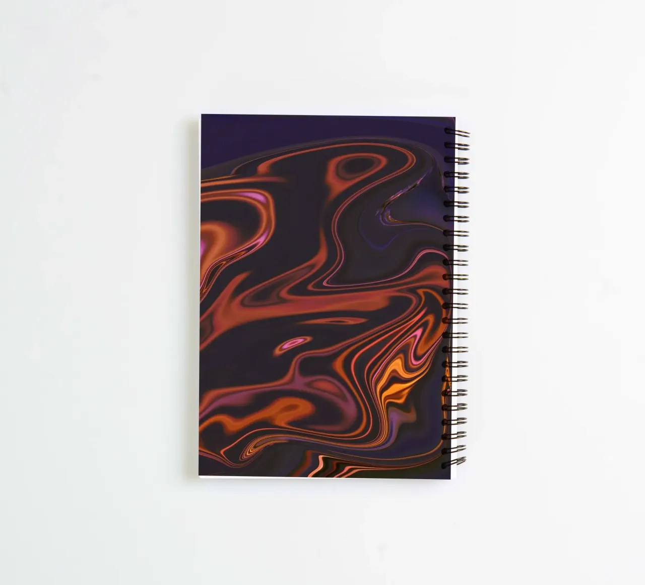 Abstract dynamic pattern in orange, pink, blue and purple spiral notebook by Something for you