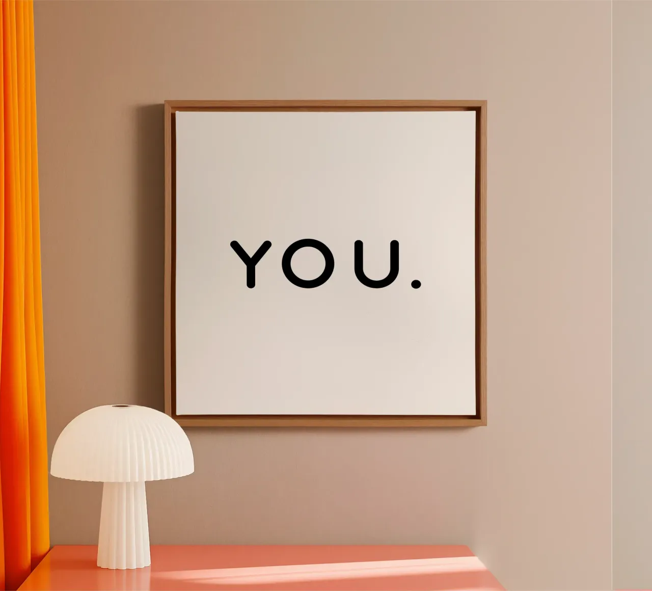 You | Minimal Romantic Typography canvas met Baklijst van sabidussi