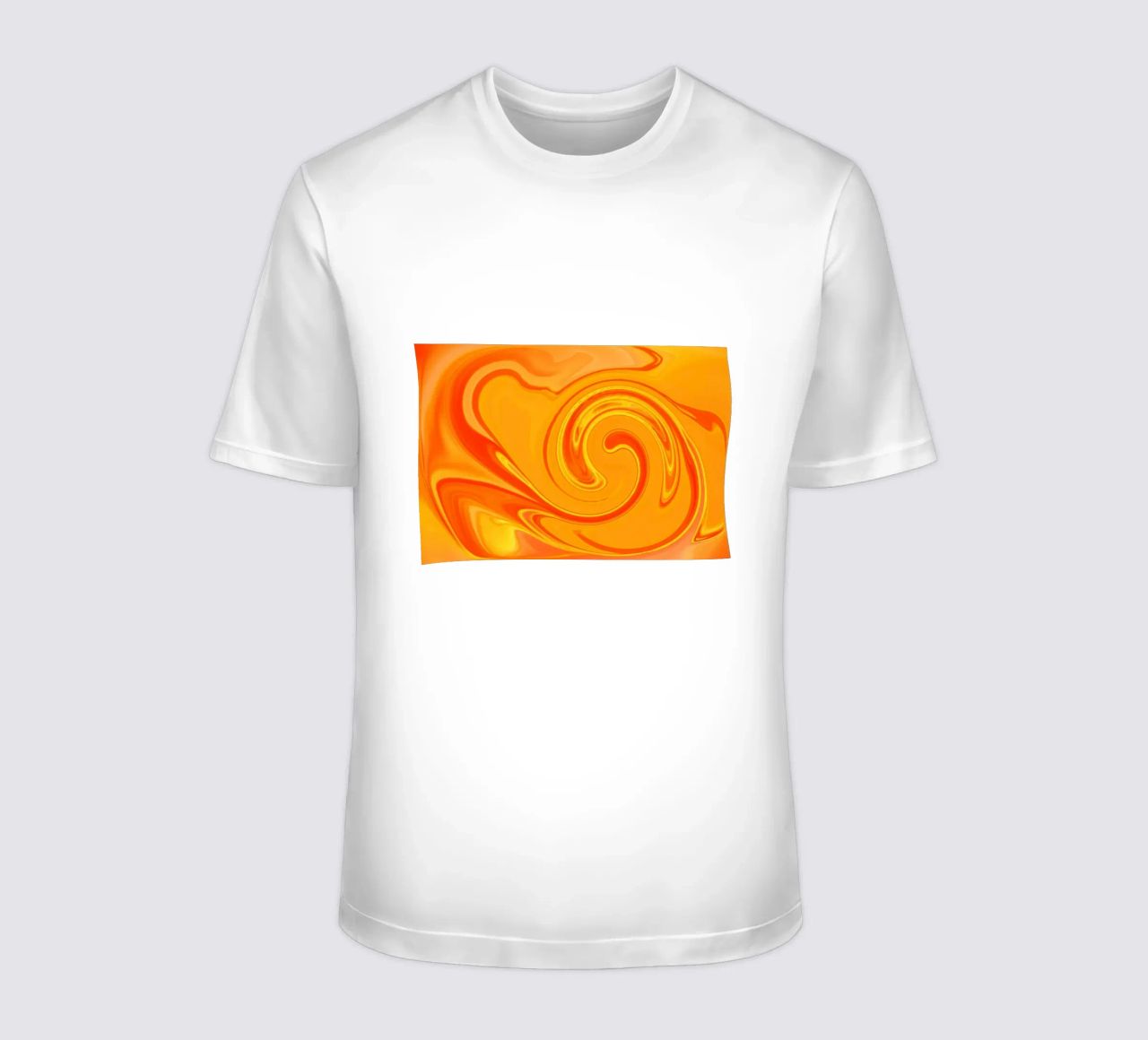 Abstract dynamic pattern in yellow, orange and red. t-shirt by Something for you