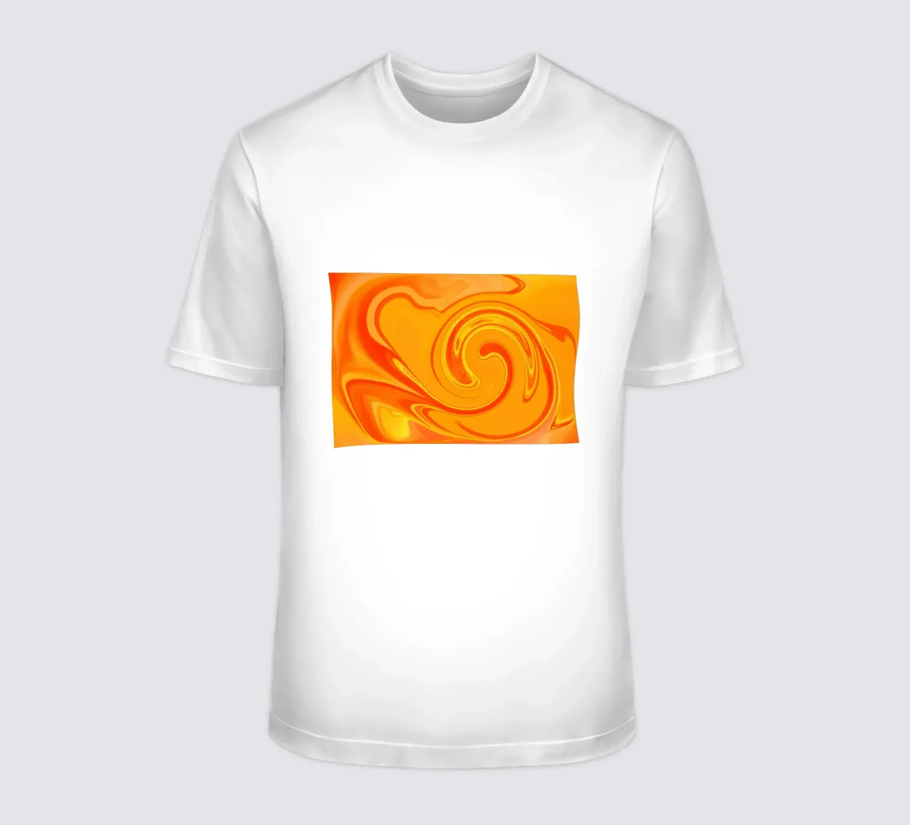 Motif dynamique abstrait en jaune, orange et rouge. t-shirt de Something for you