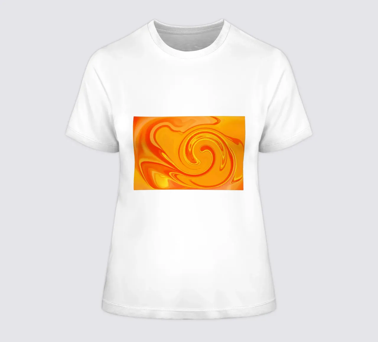 Abstract dynamic pattern in yellow, orange and red. women's fitted t-shirt by Something for you