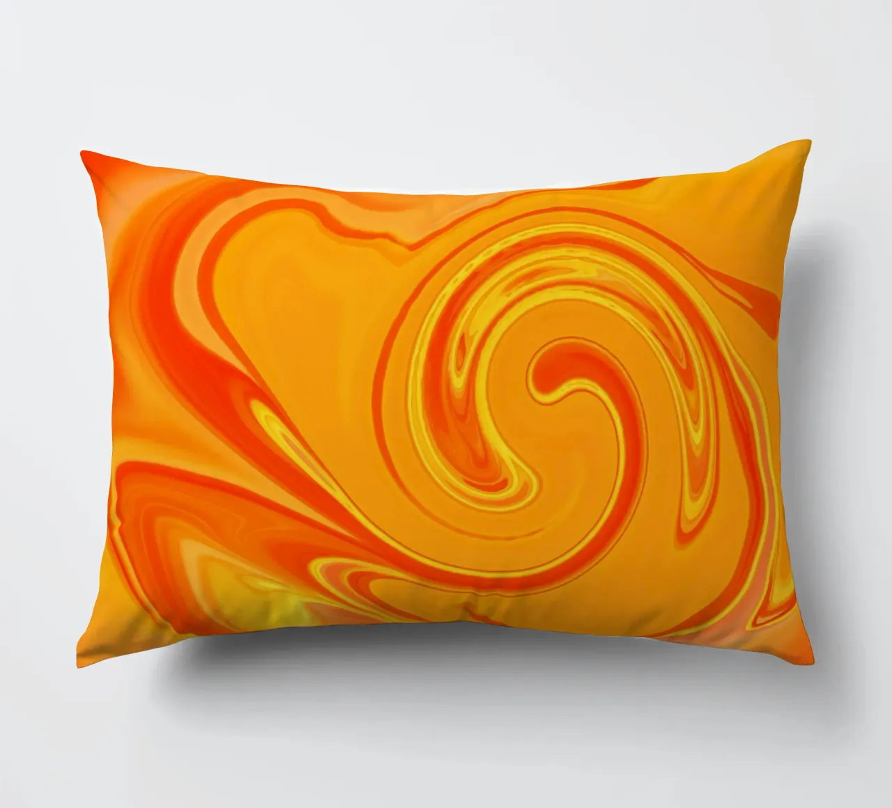 Abstract dynamic pattern in yellow, orange and red. decorative cushion by Something for you