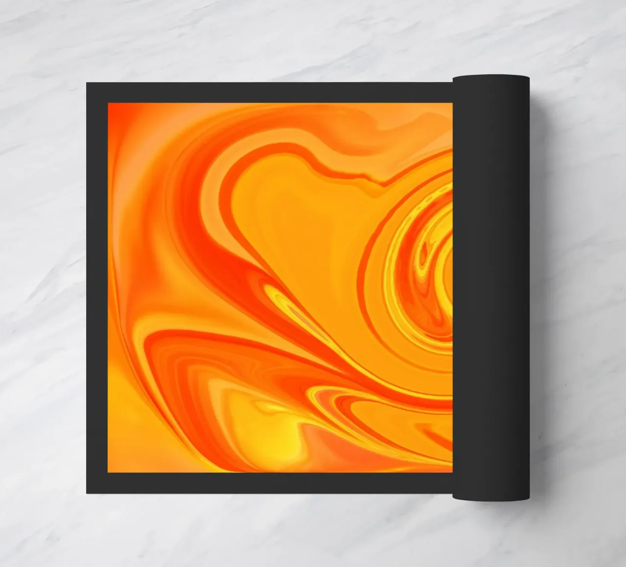 Abstract dynamic pattern in yellow, orange and red. doormat by Something for you