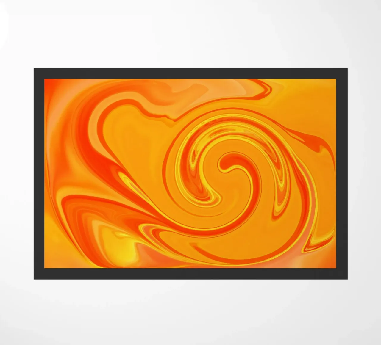 Abstraktes dynamisches Muster in gelb, orange und rot. Fußmatte von Something for you