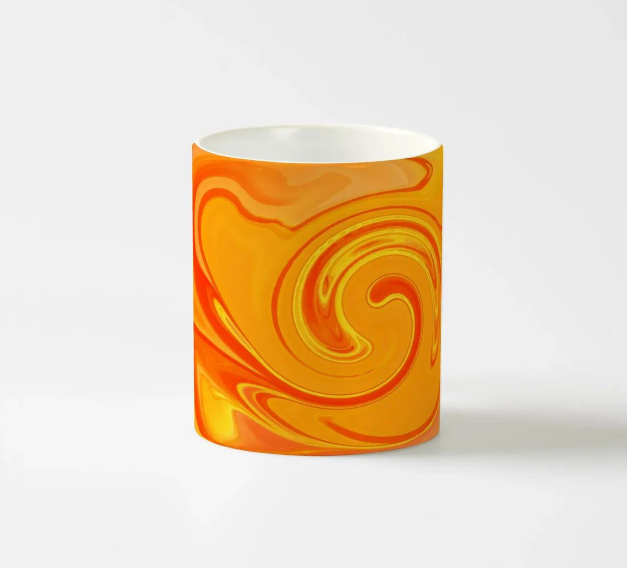 Abstract dynamic pattern in yellow, orange and red. ceramic mug by Something for you