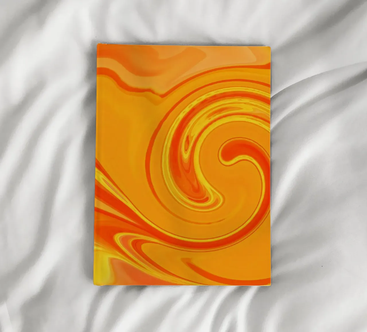 Motif dynamique abstrait en jaune, orange et rouge. carnet de notes de Something for you