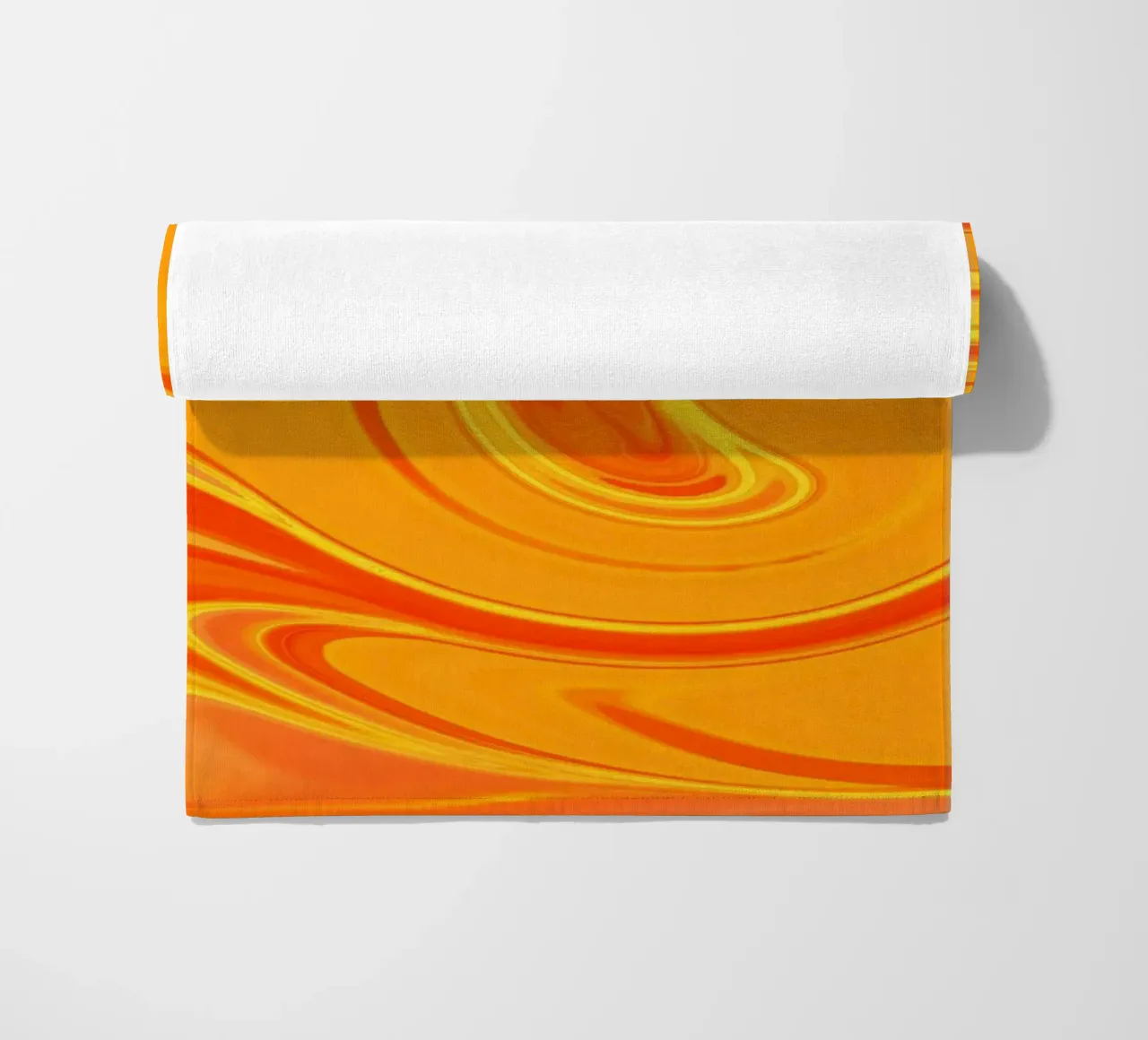 Abstract dynamic pattern in yellow, orange and red. beach towel by Something for you