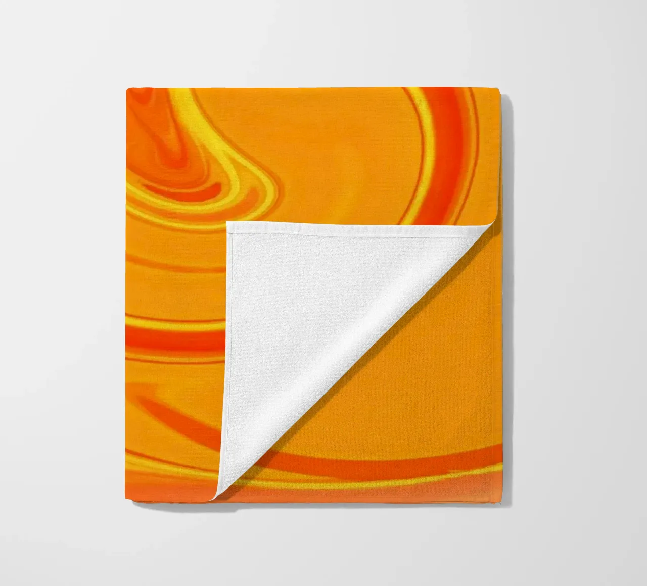 Abstract dynamic pattern in yellow, orange and red. beach towel by Something for you