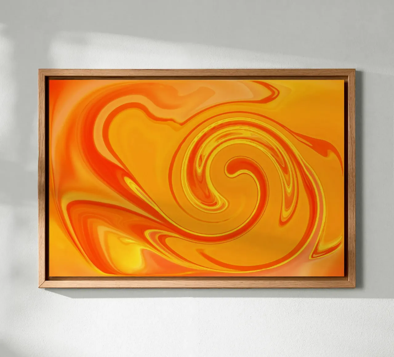 Abstraktes dynamisches Muster in gelb, orange und rot. Leinwand von Something for you