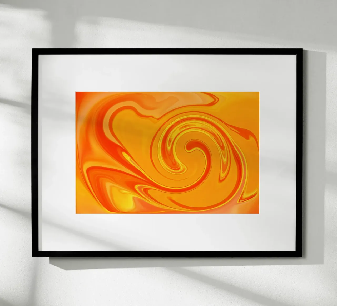 Abstraktes dynamisches Muster in gelb, orange und rot. Hahnemühle von Something for you